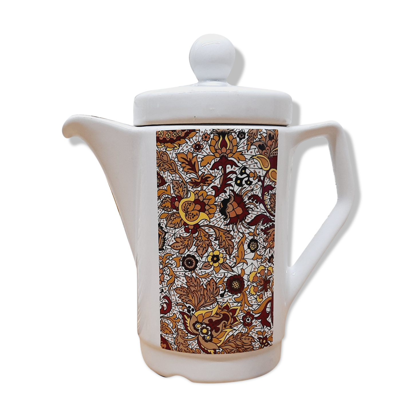 Cafetière décor floral 70's