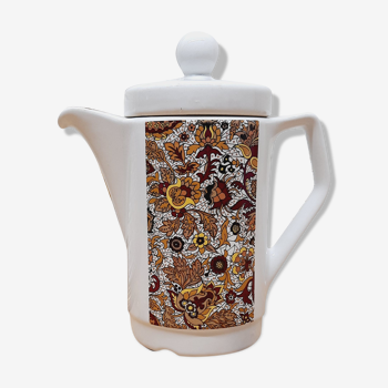 Cafetière décor floral 70's