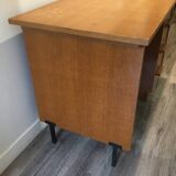 wood and metal desk from the 1960s in modernist style
