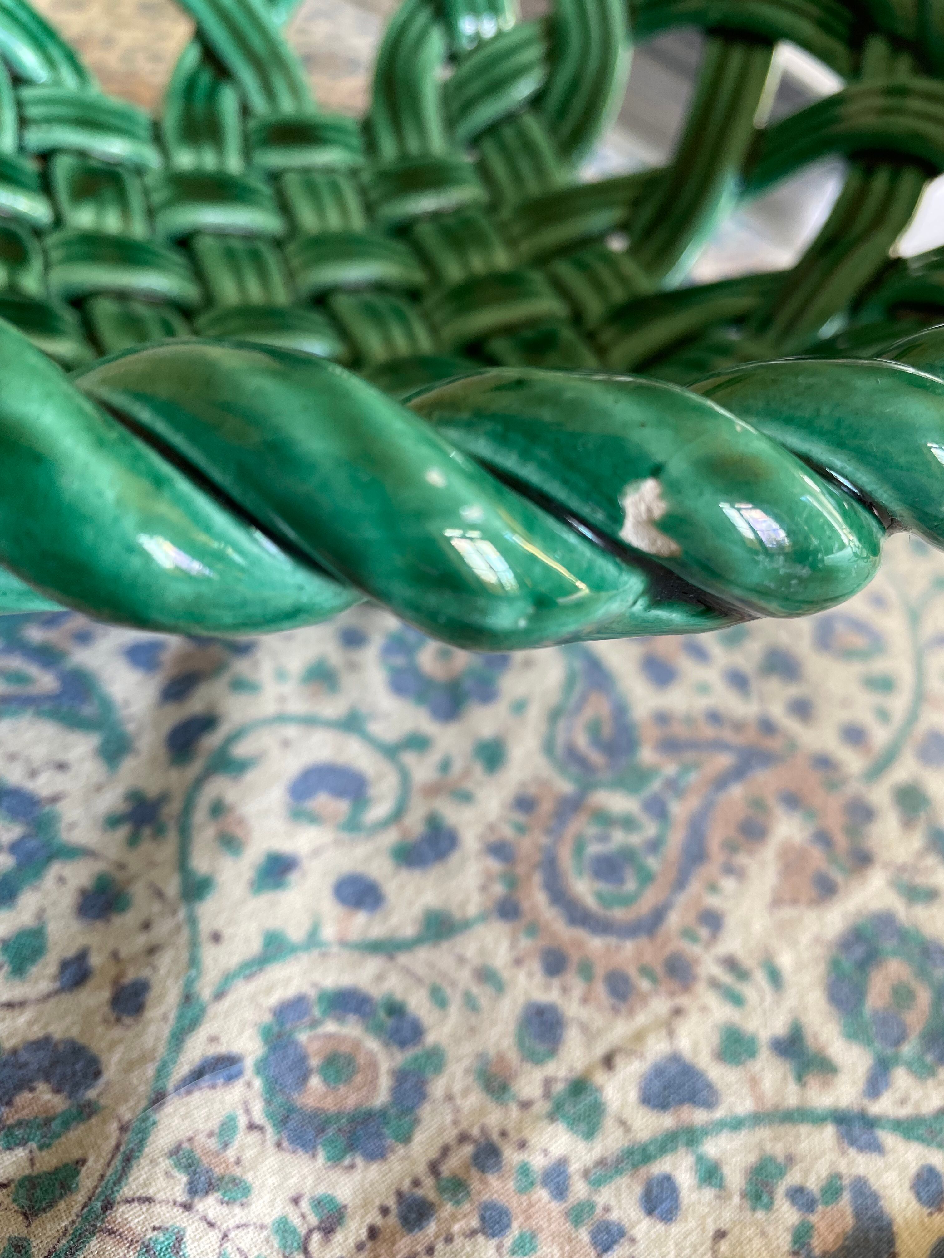 Braided earthenware basket