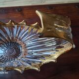 Vintage fruit bowl in crystal and gold from Royal Crystalery of Bayel.