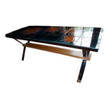 Coffee table with ceramic top signed