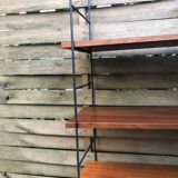 String shelf wood and metal 60s Sweden