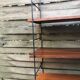 String shelf wood and metal 60s Sweden