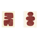 Duo de peintures sur papier - terracotta foncé - signées Eawy