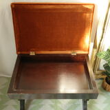 Lyre leg stool with storage, lion paw feet, English style.