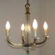 French Mid-Century / 1960s 4 Light Chandelier In The Style of Jacques Adnet