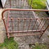 Metal bed with box spring