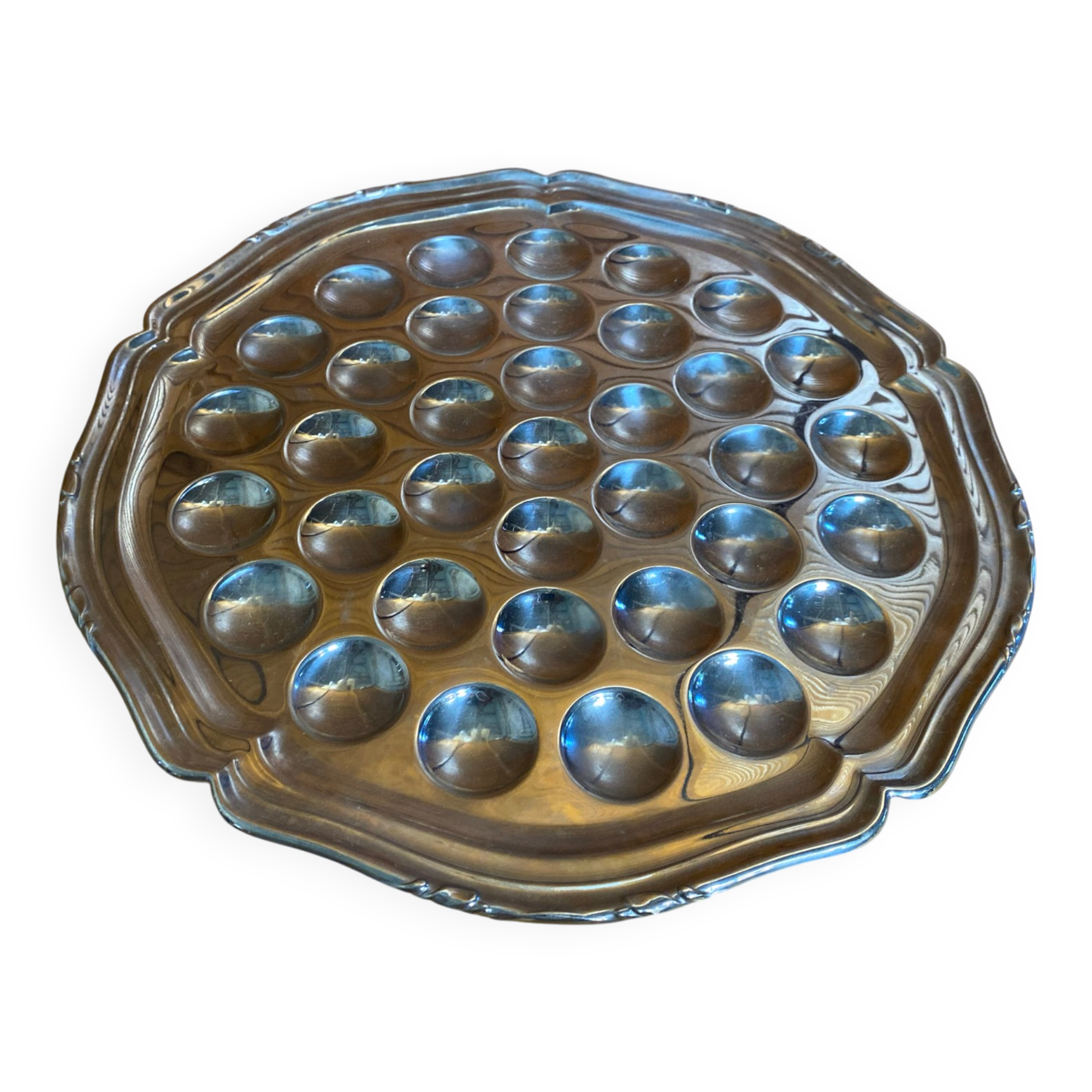 Old Plate Snails Stainless Steel Tray 36 Slots Made In France #E12