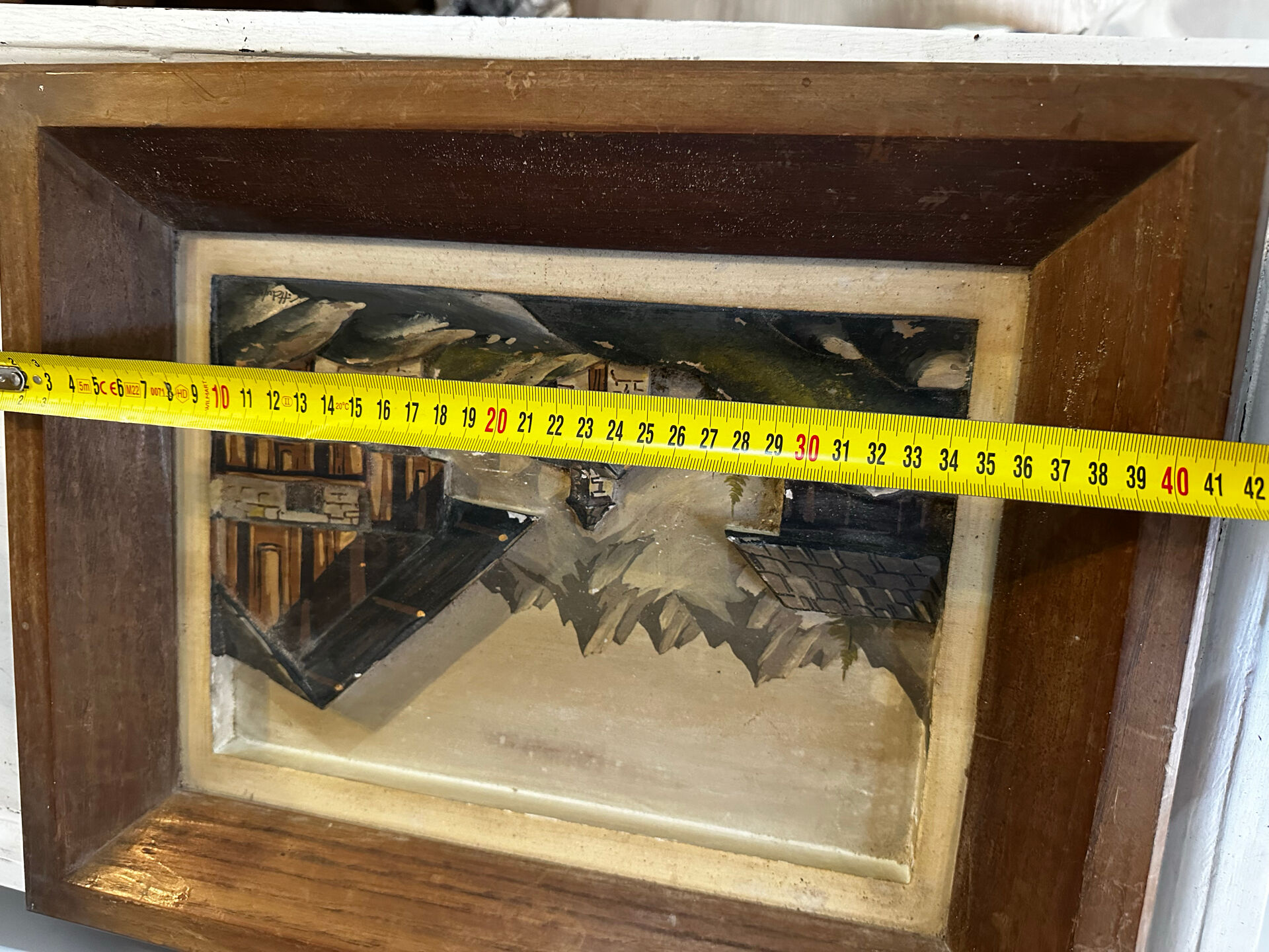 Alpine Table Carved and Painted Signed - Mid Century Chalet Ambiance