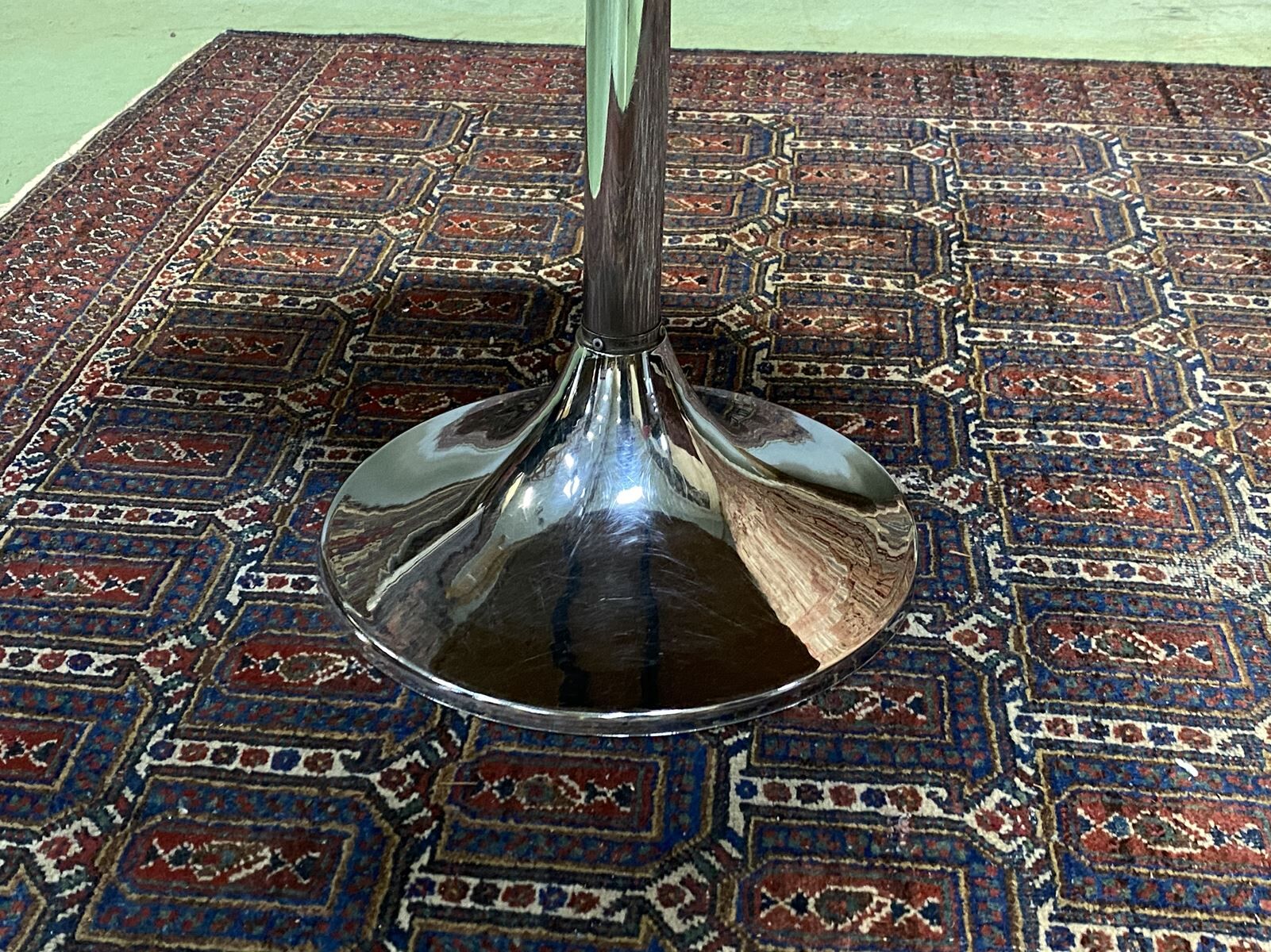 Round coffee table chrome foot, 70s