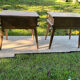 Vintage bedside tables with compass feet