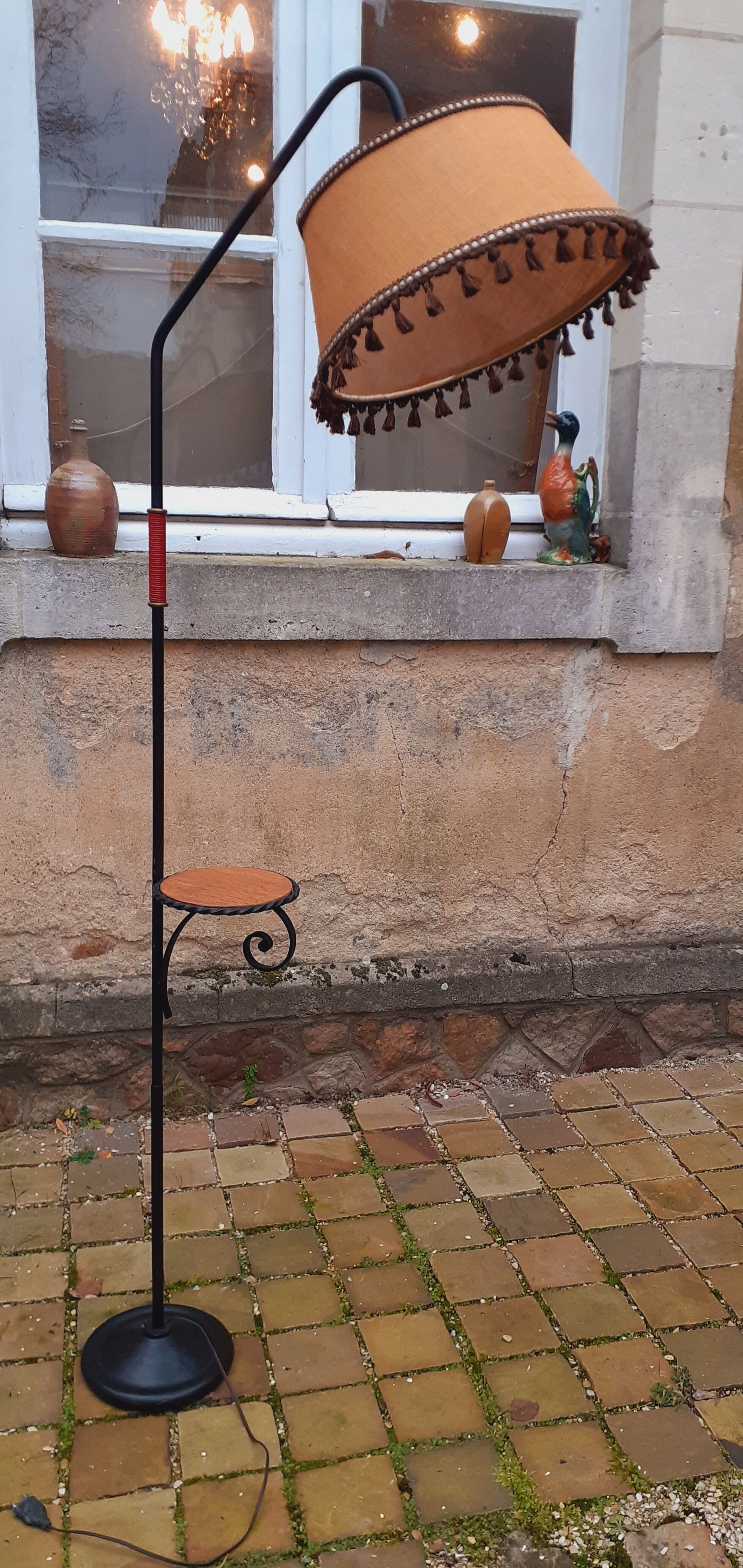 Lampadaire, liseuse vintage année 60 fer forgé