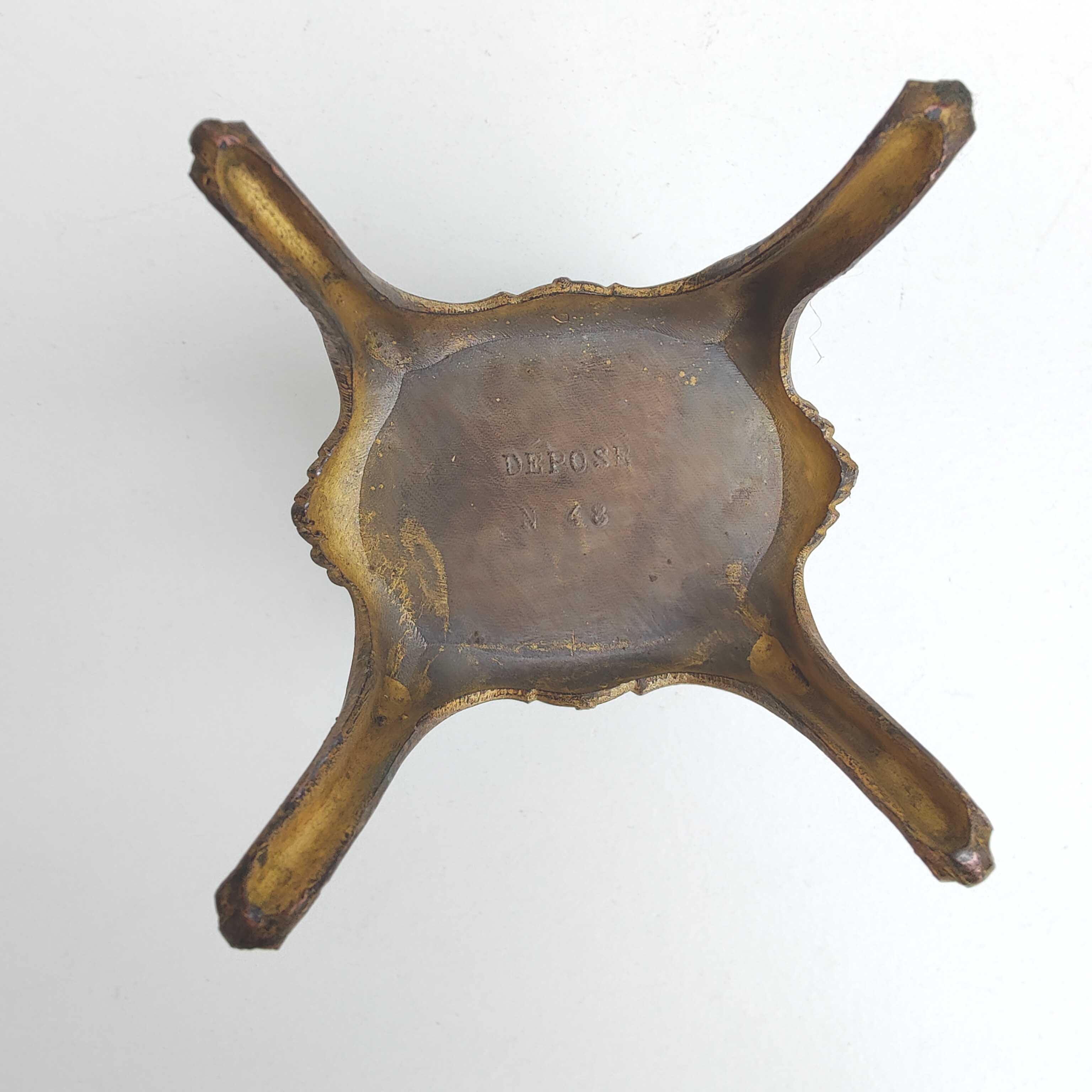 Boite à bijoux ancienne baguier métal doré