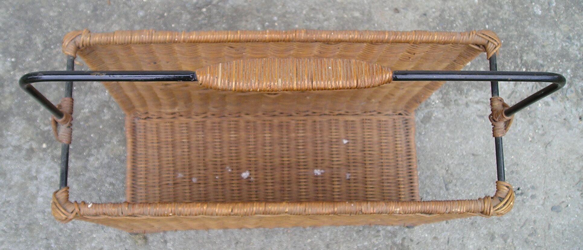 Door magazines in wicker and metal, vintage 60s - 70s