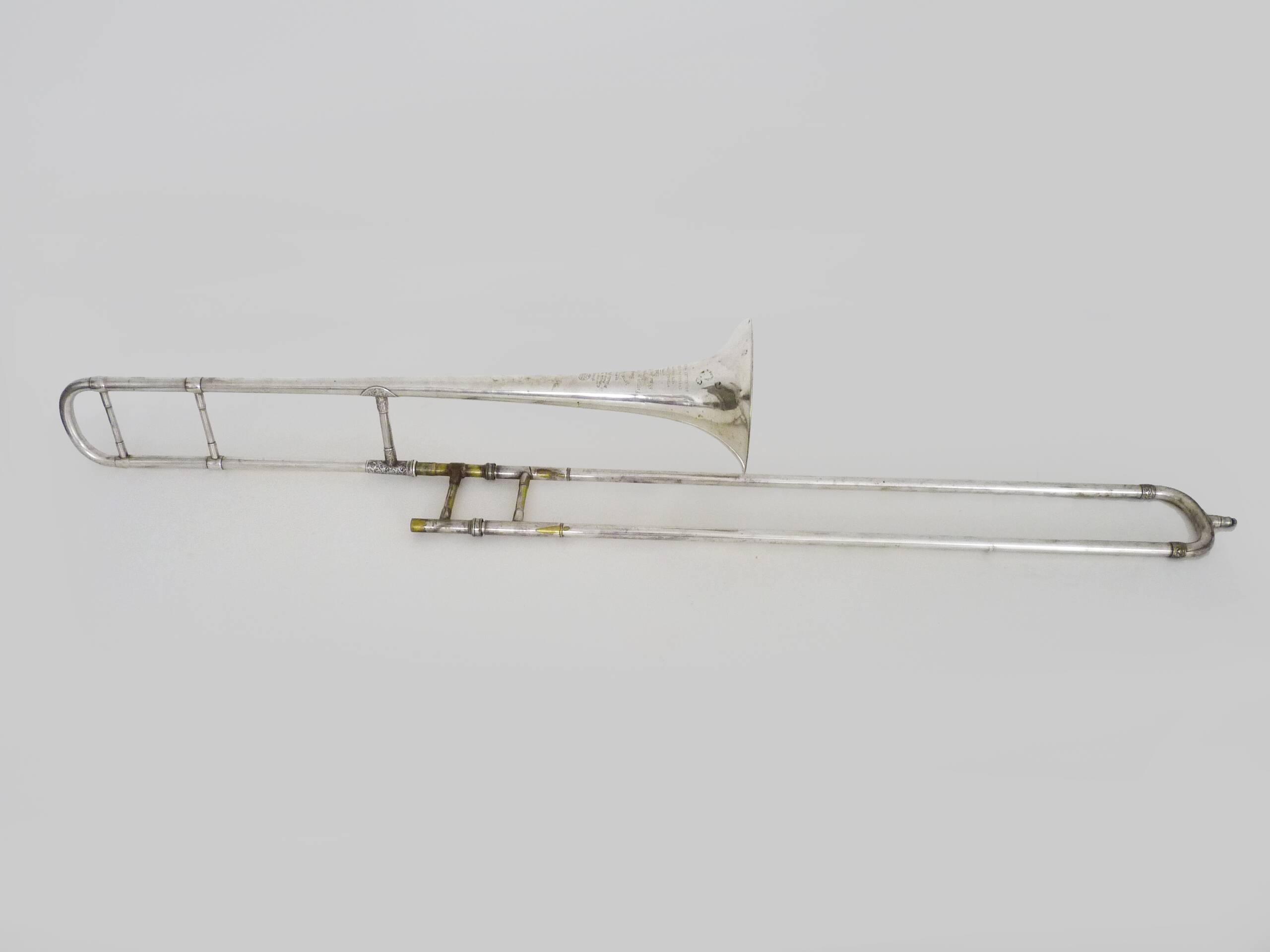 Vintage silver trombone by Antoine Courtois, Paris. 1824