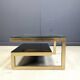 Vintage 23kt gold layered G shaped coffee table by Belgochrom, 1970s