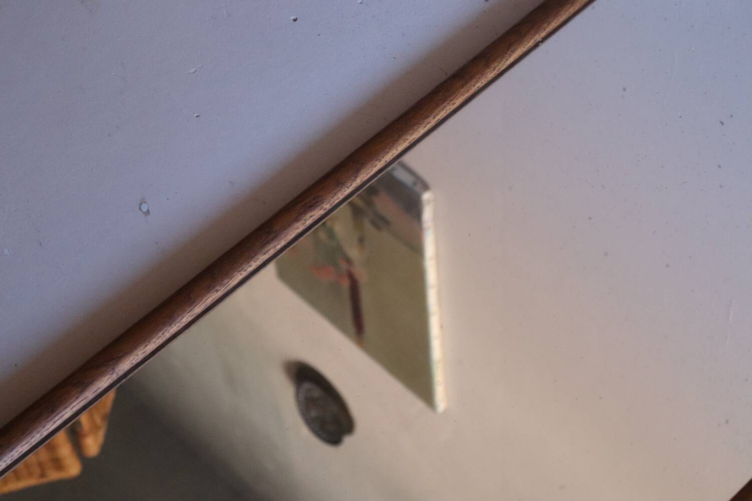 Large vintage wooden wall mirror