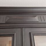 Old 2-door bookcase with black patina