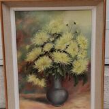 Table of yellow chrysanthemums