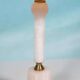 Bohemian chic natural stone table lamp, mid-century onyx table lamp.