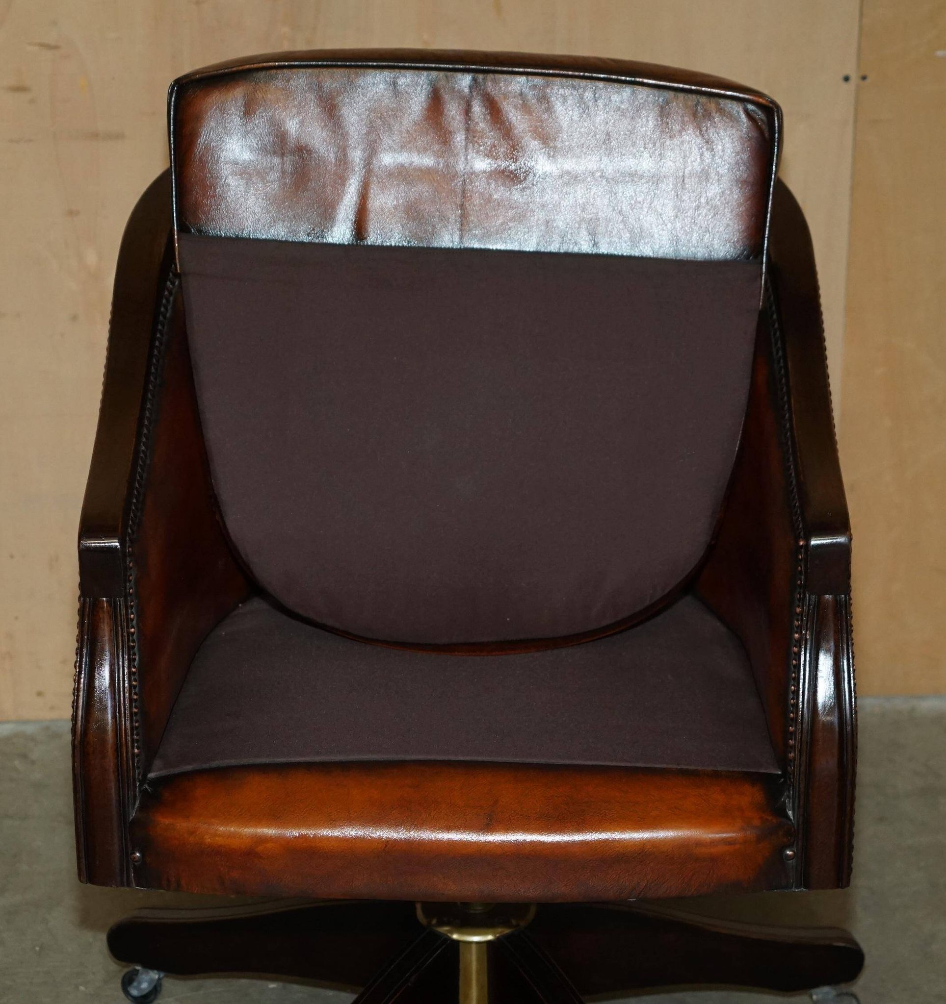 Restored leather captain's or director's chair