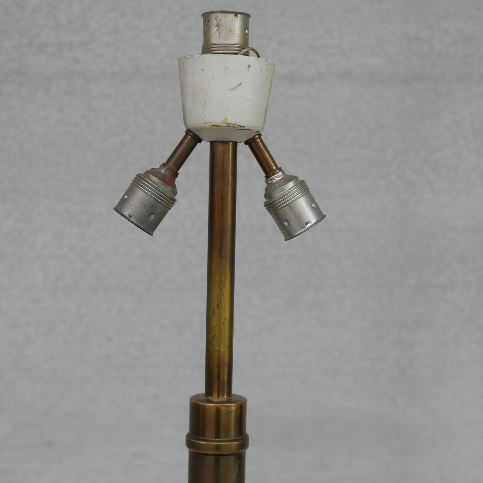 Mid-Century Brass and Wood Floor Lamp