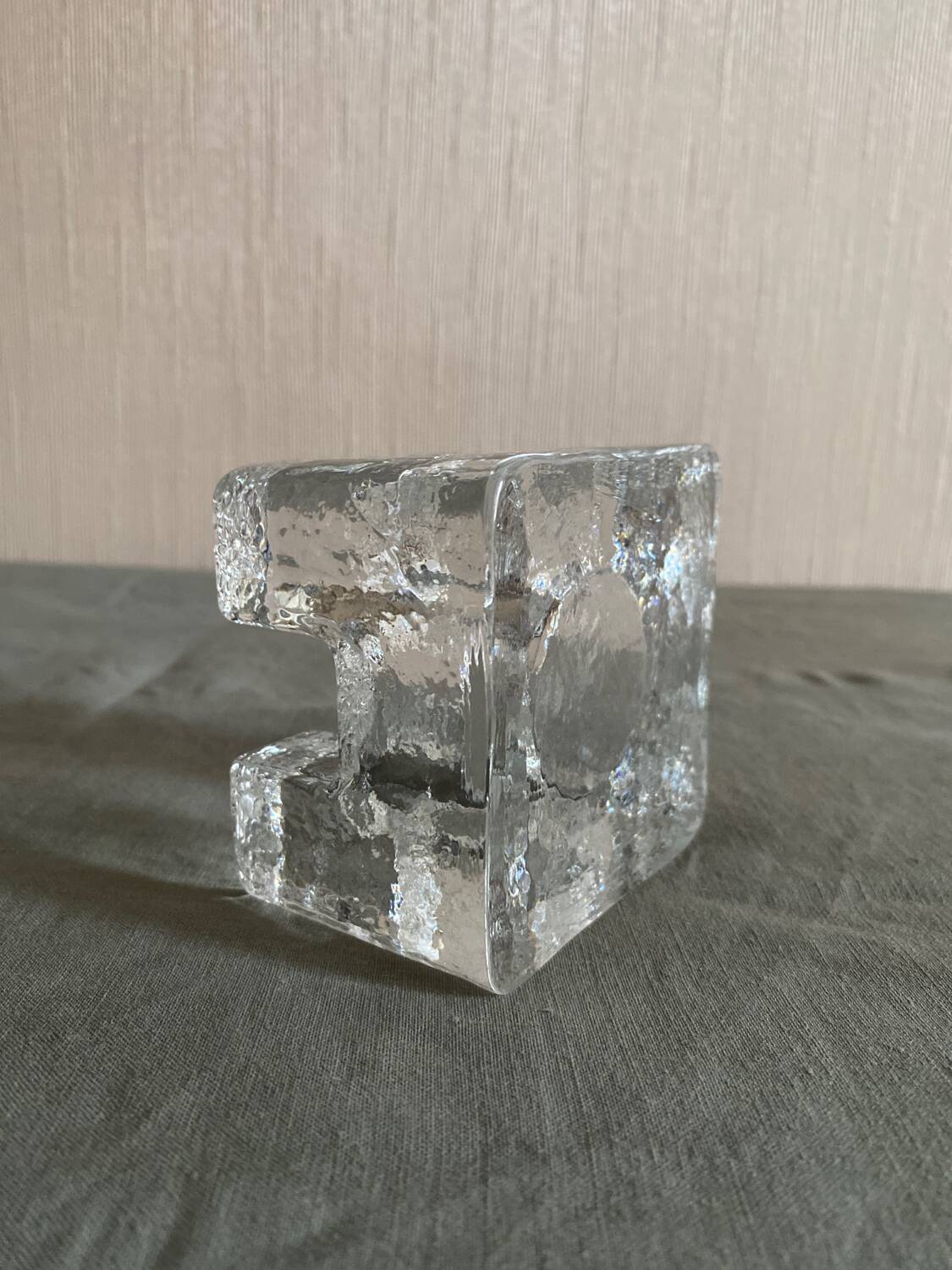 Molded glass candle holder
