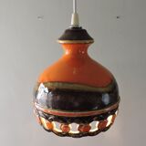 Vintage ceramic pendant lamp Fat Lava Germany 60s