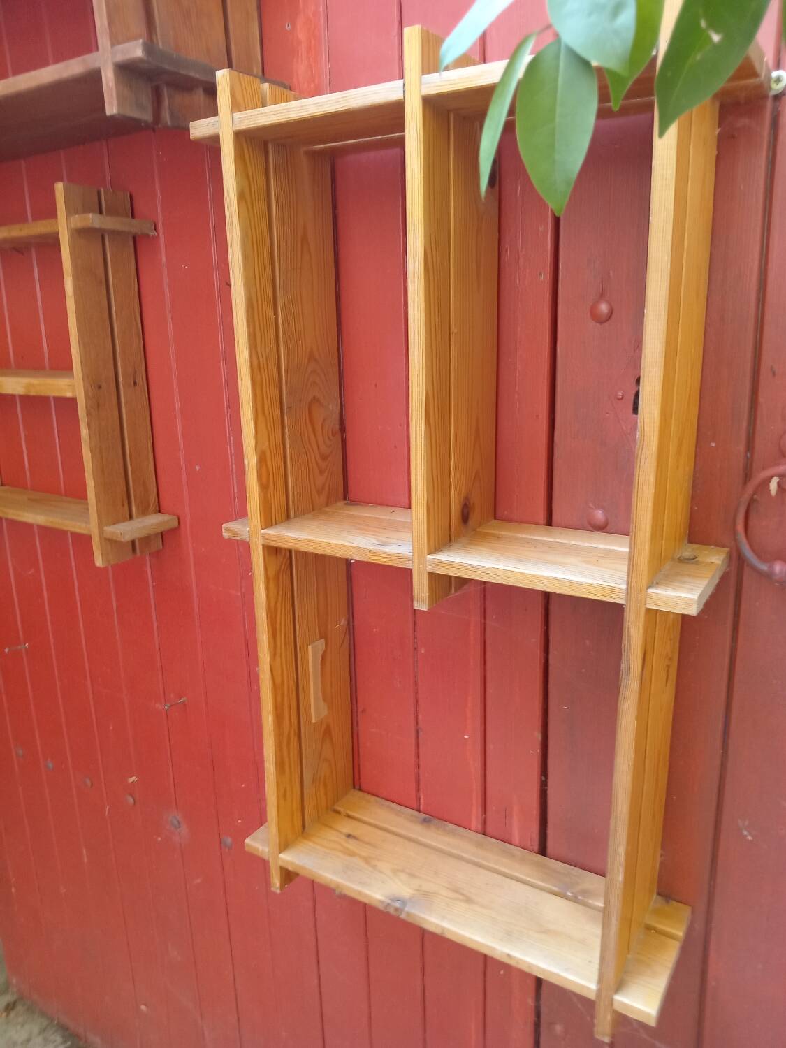 Three solid pine shelves
