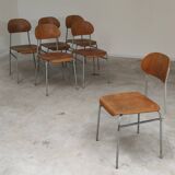 Lot of 24 chairs school chairs industrial style ex Czechoslovakia 1950