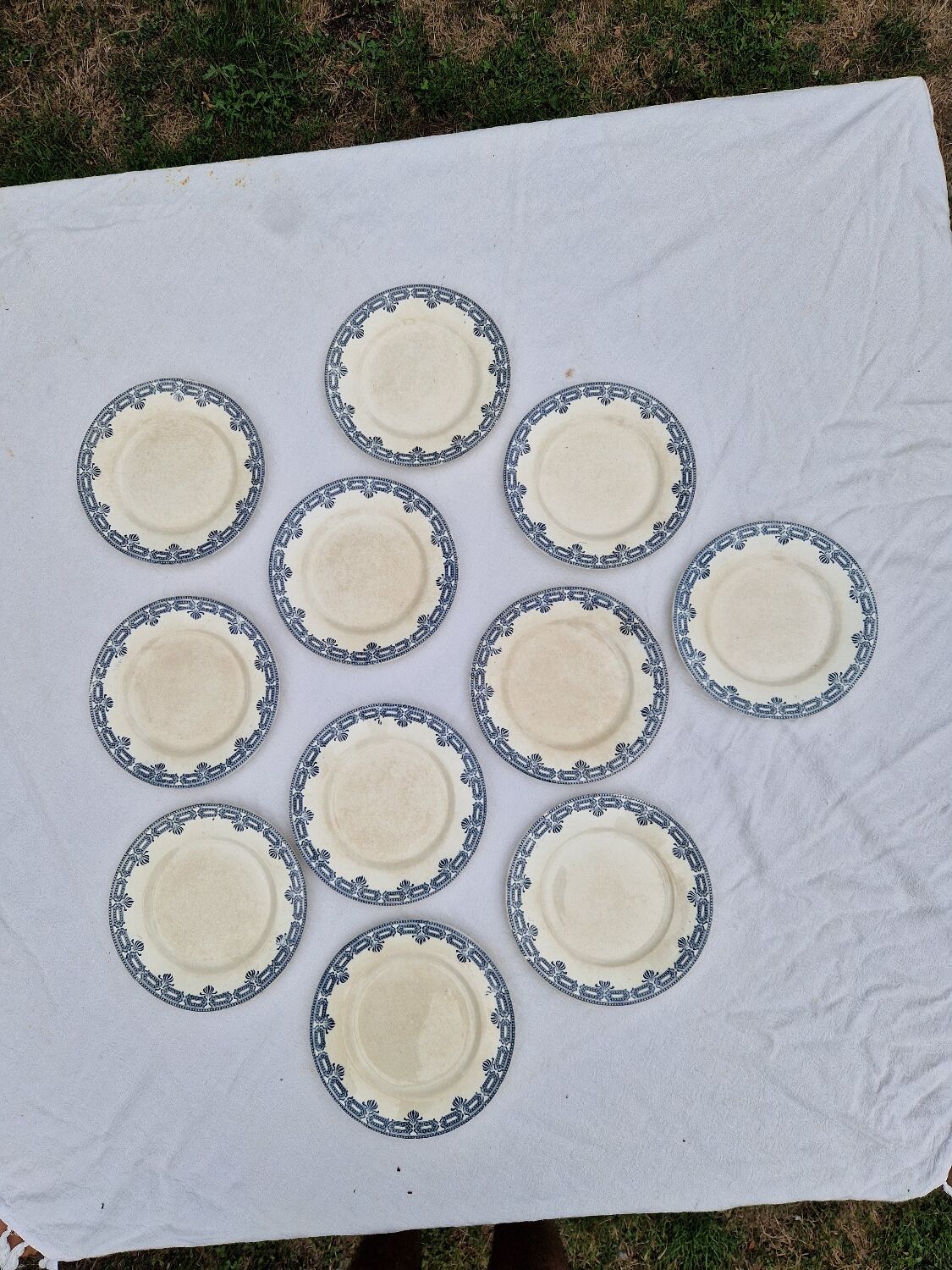 Set of 11 Dessert Plates Ter De Fer Salins Rivoli Model