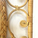 XXL peacock rattan mirror, 1970