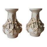 Paire de vases Sarguemine fin 19 siecle