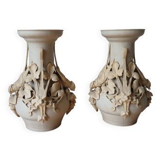 Paire de vases Sarguemine fin 19 siecle