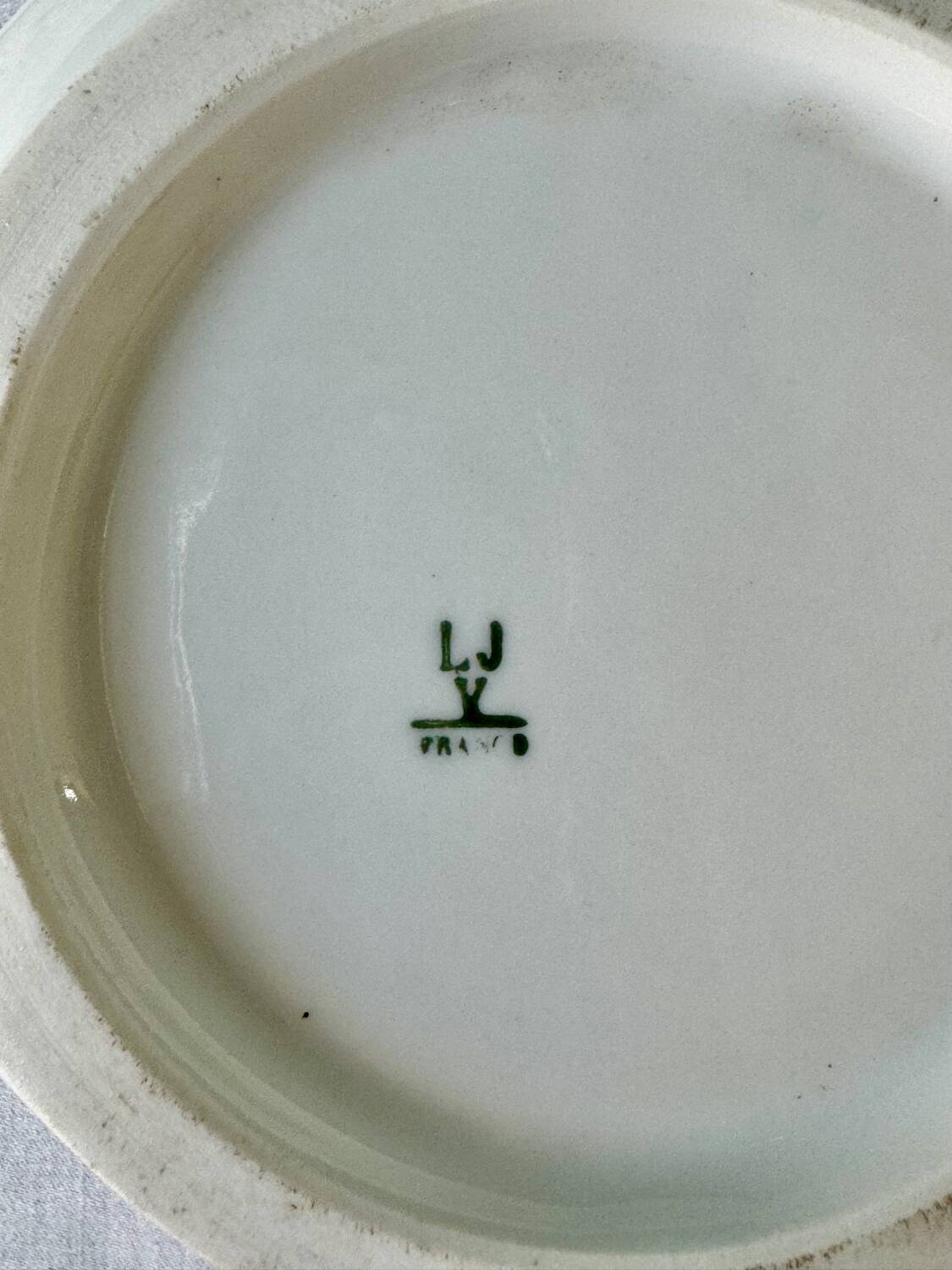 5 pieces of a 19th century Jules Vieillard porcelain service