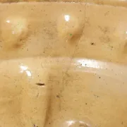 Marbled earthenware baking mould with handle – jaspé, 19th / early 20th c.