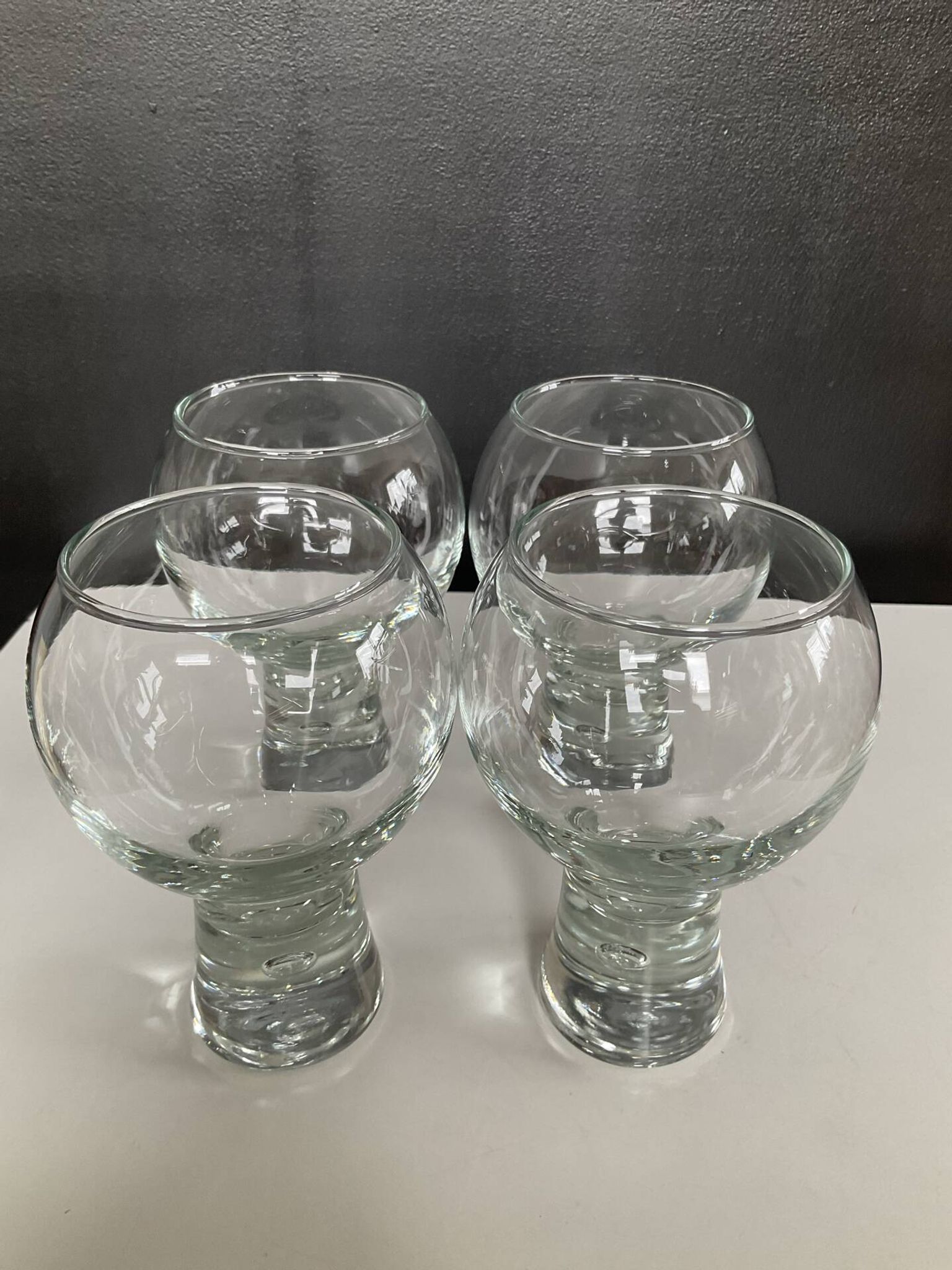 Set of 4 "balloon" glasses by Durobor from the 1970s.