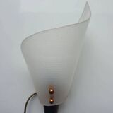 Pair of copper and plexiglass torch wall lights from the 1960s