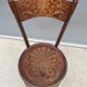 Bistro chair pyroengraved motif 1900 Art Nouveau