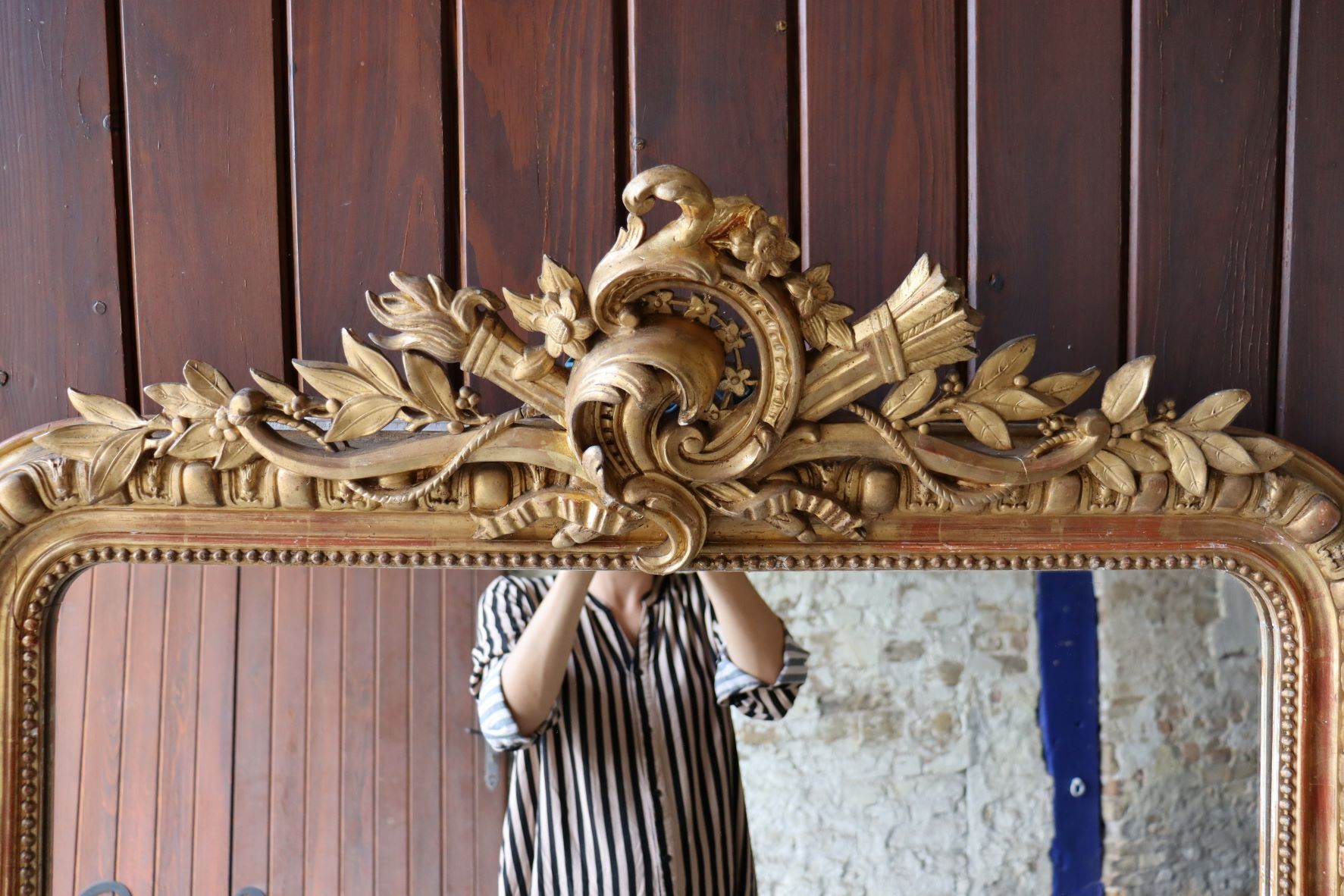 Mirror Louis Philippe gilded, 166 x 100 cm