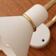 Pair of Scandinavian wall lights, white and gold metal