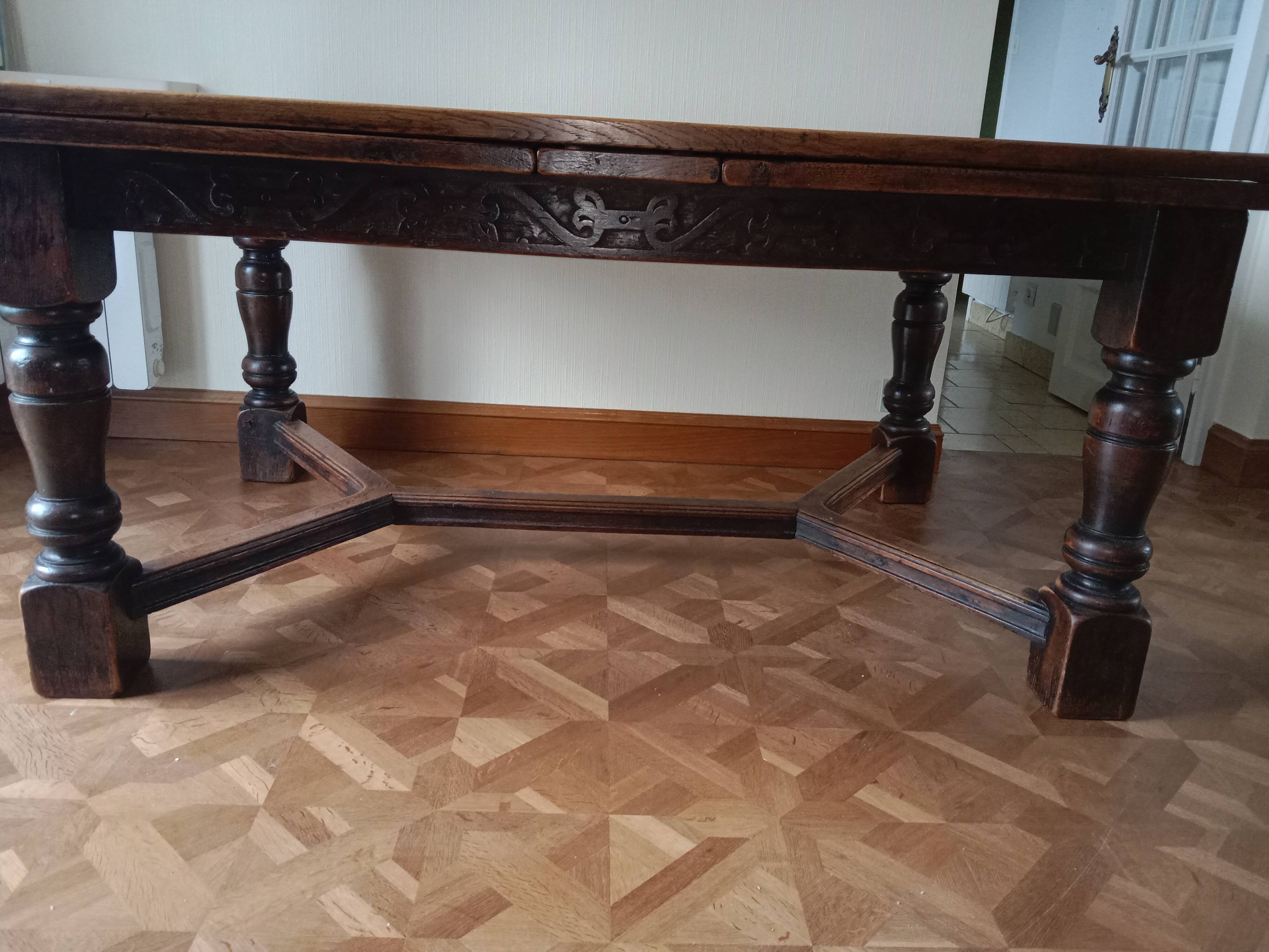 Solid oak dining table