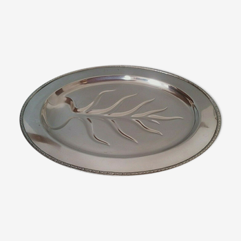 Silver metal asparagus dish