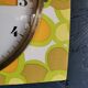 Horloge formica vintage pendule murale silencieuse rectangulaire "Odo fleurs"