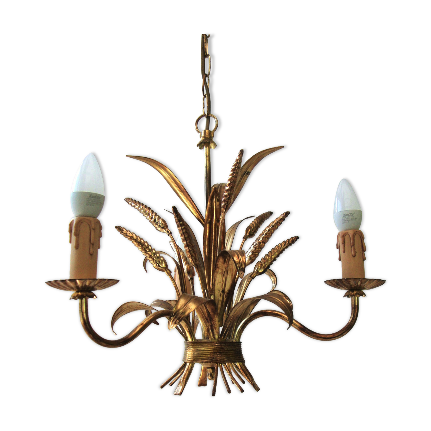 Chandelier brass ears of wheat