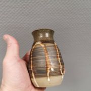 Small ceramic vase with "runny" glaze. Denmark 1980s.