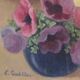 Oil on panel vintage 1930/1950 doll portrait