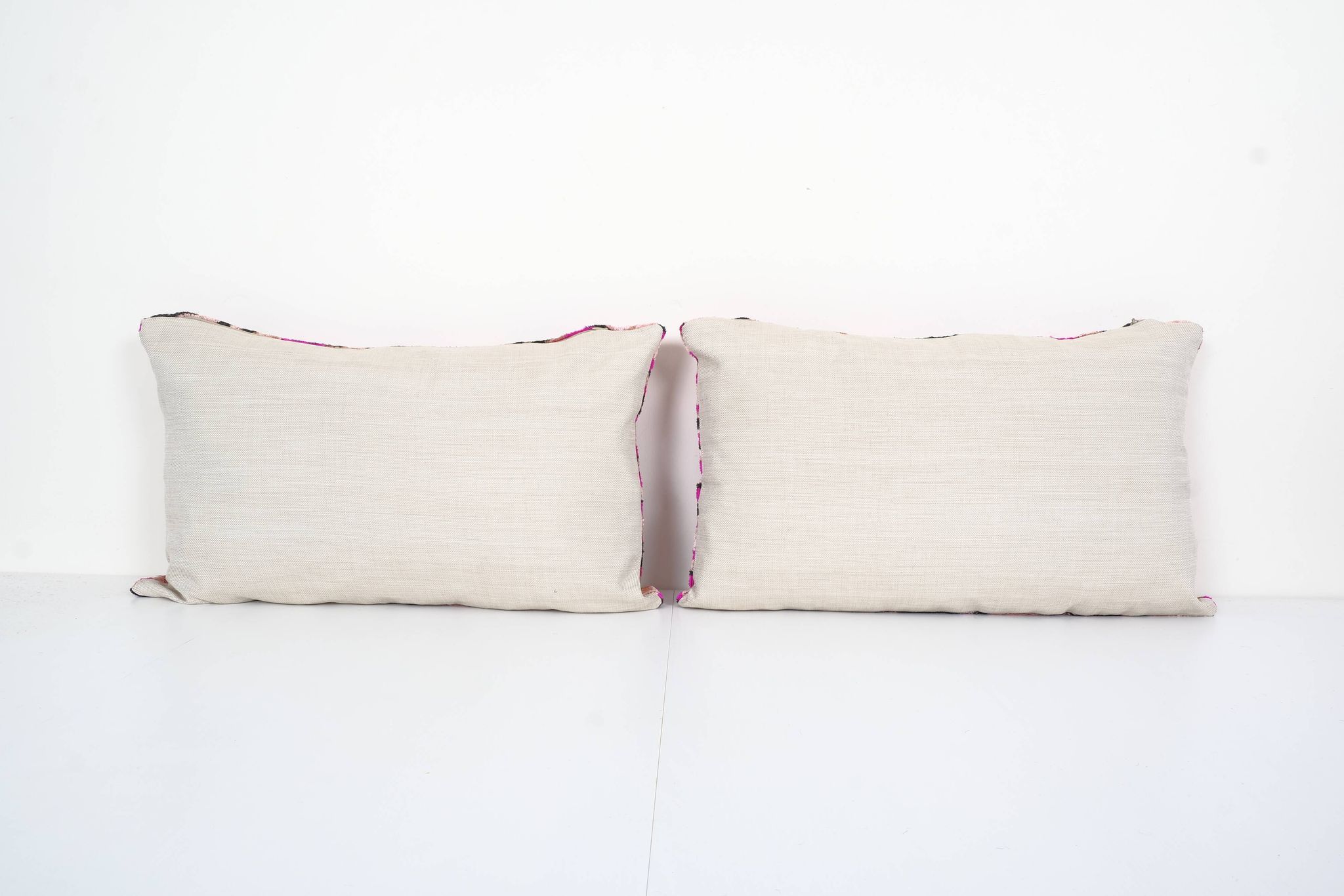 Matching silk ikat velvet pillows