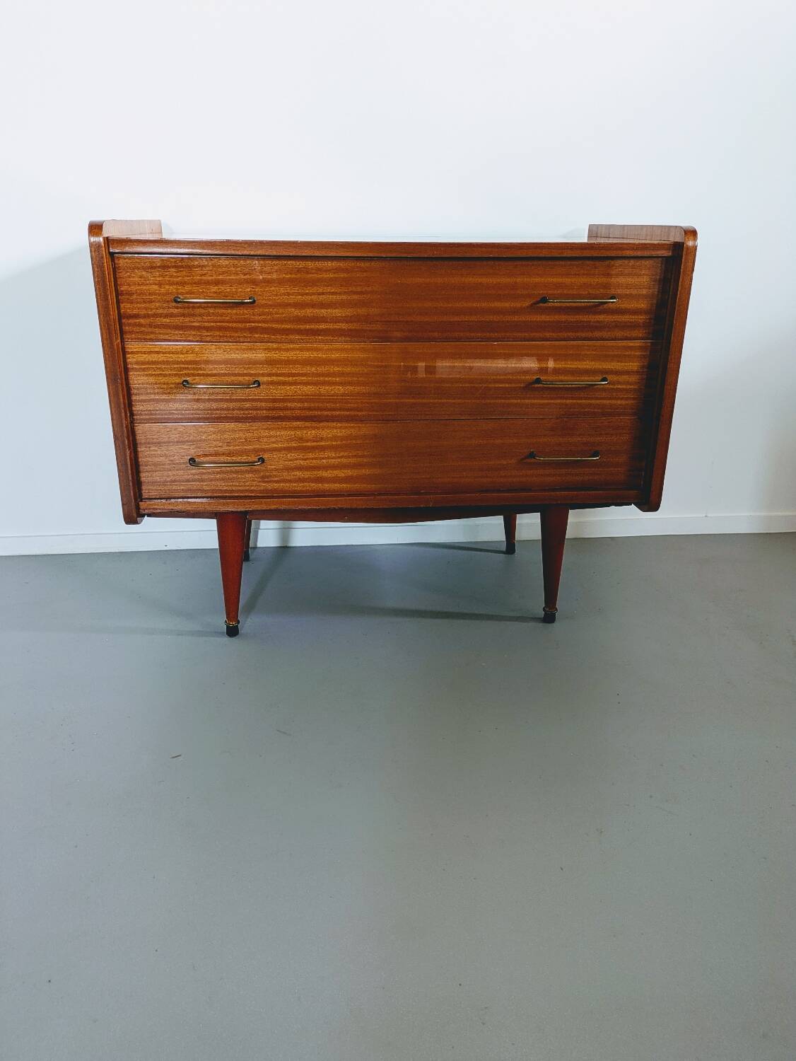 Vintage wooden chest of drawers in Scandinavian style